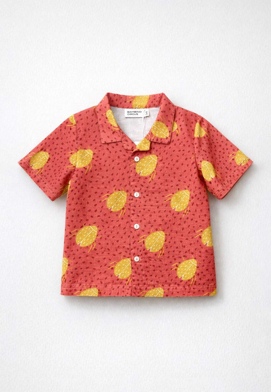 Chemise Scarabées Rouge Ocre