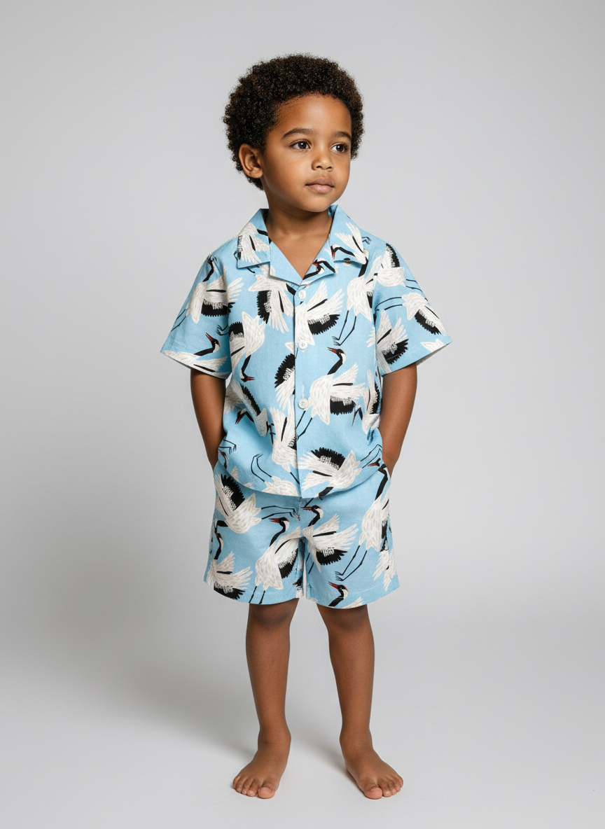 Chemise Cigognes Bleu Ciel