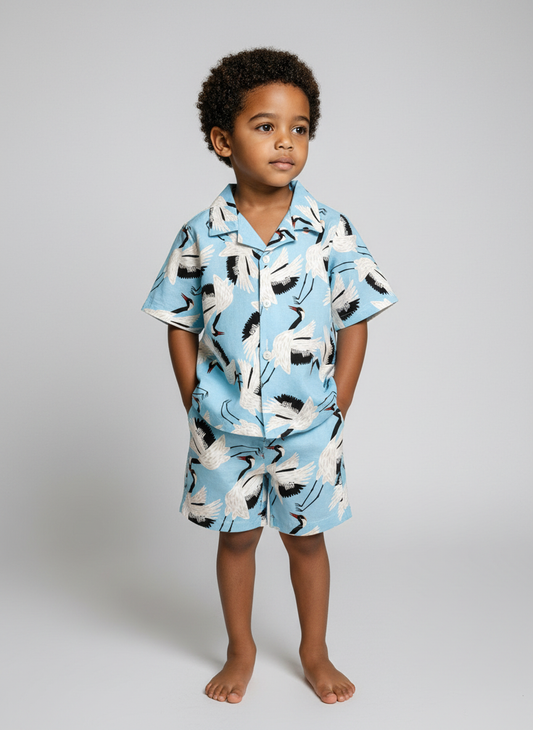 Chemise Cigognes Bleu Ciel