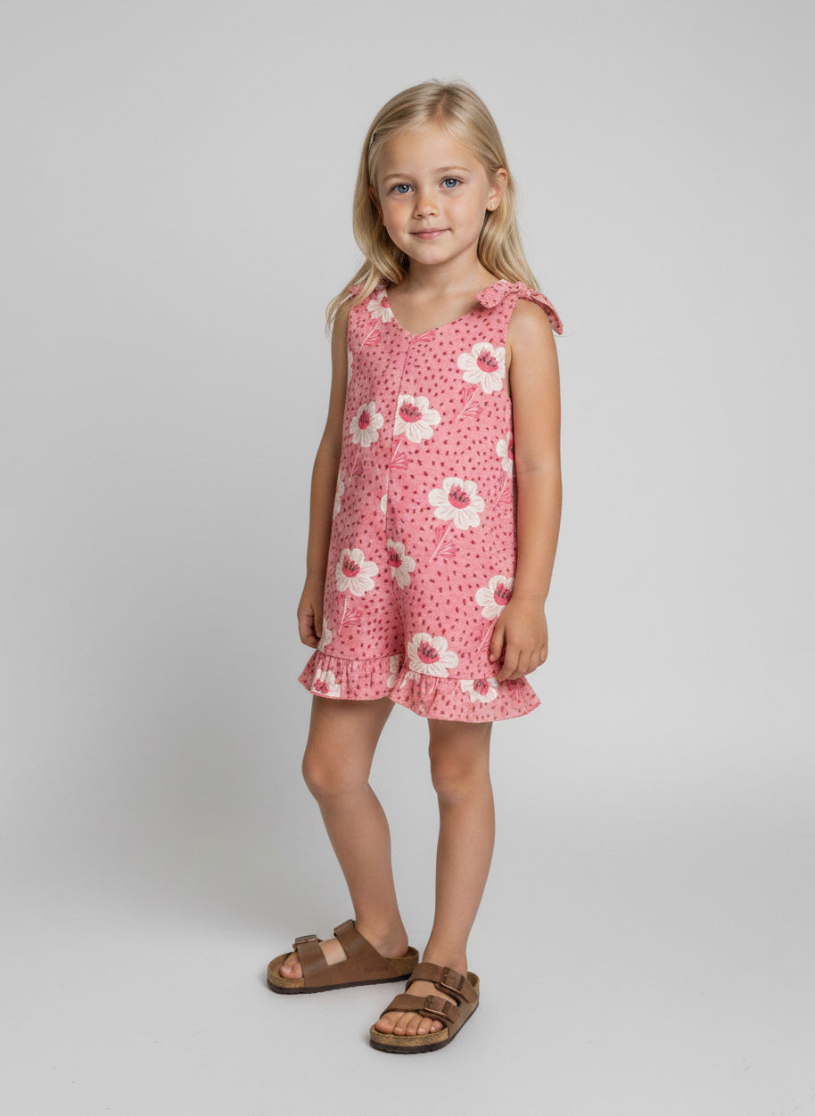 Combishort Fleurs Rose