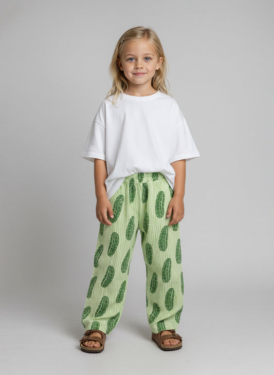 Pantalon Cornichons Vert Clair