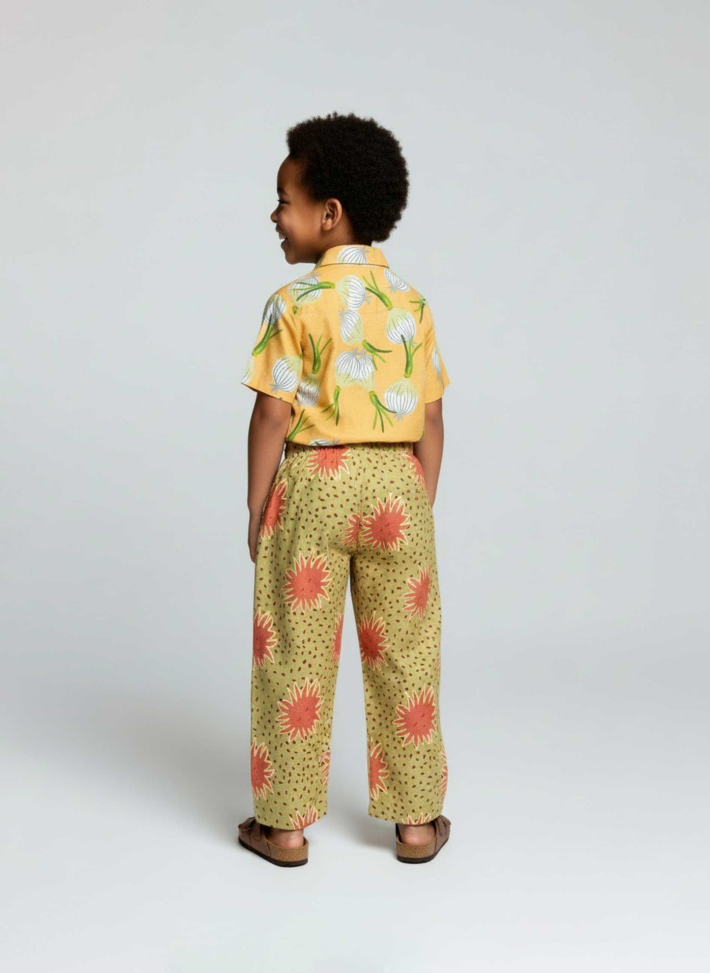 Pantalon Soleils Kaki Clair & Vieux Rose