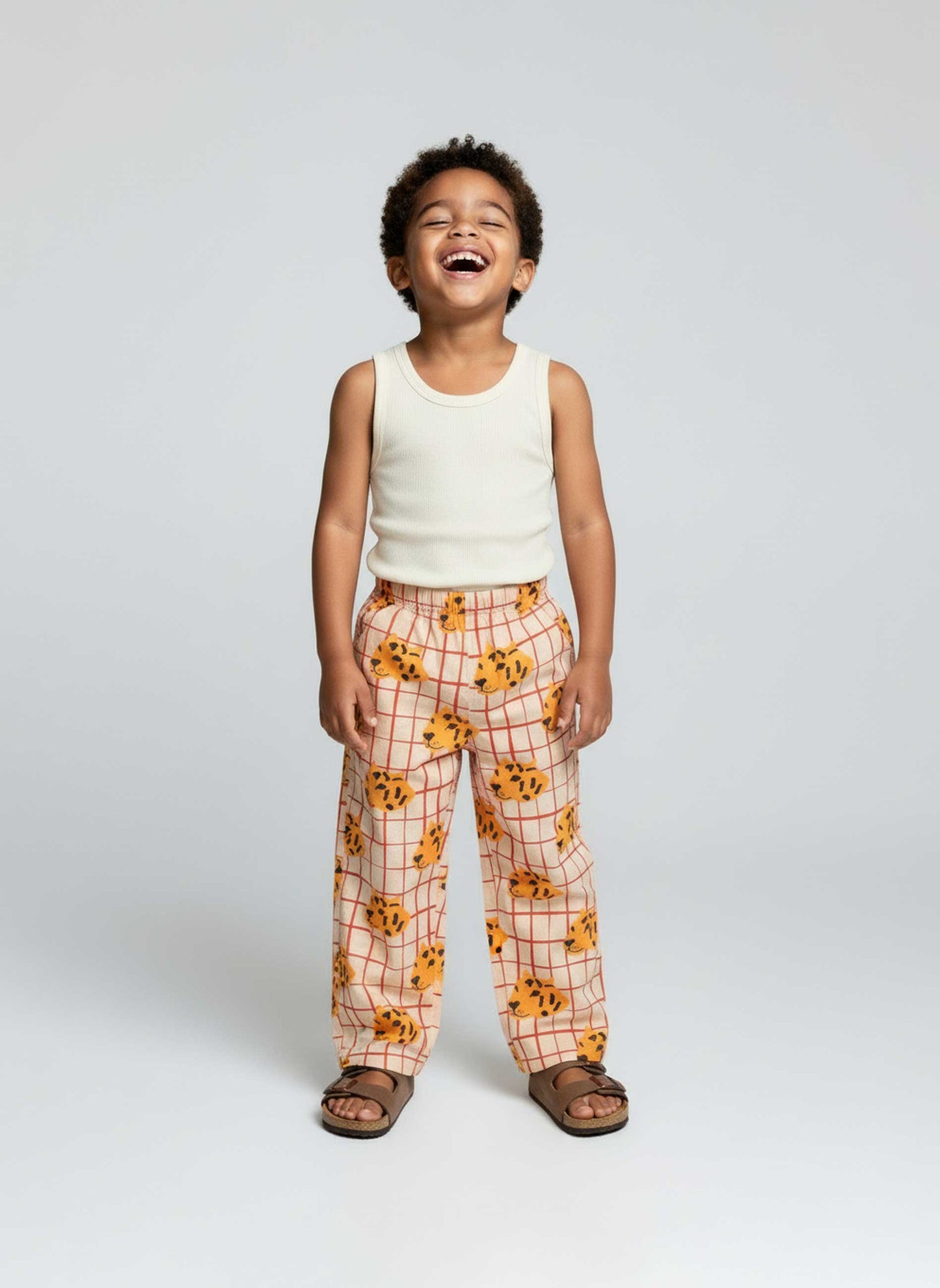 Pantalon Panthères Rose Beige & Orange