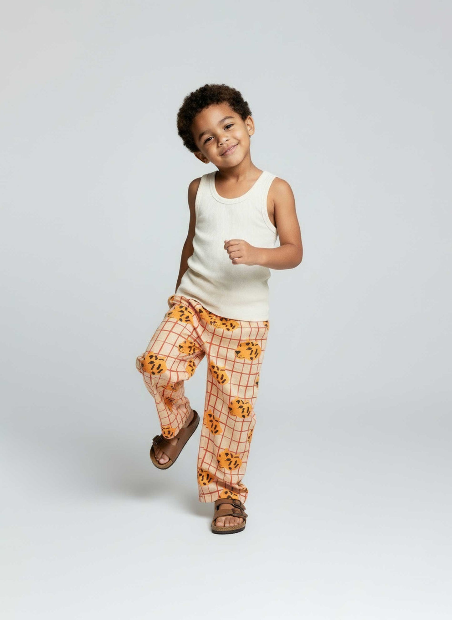 Pantalon Panthères Rose Beige & Orange