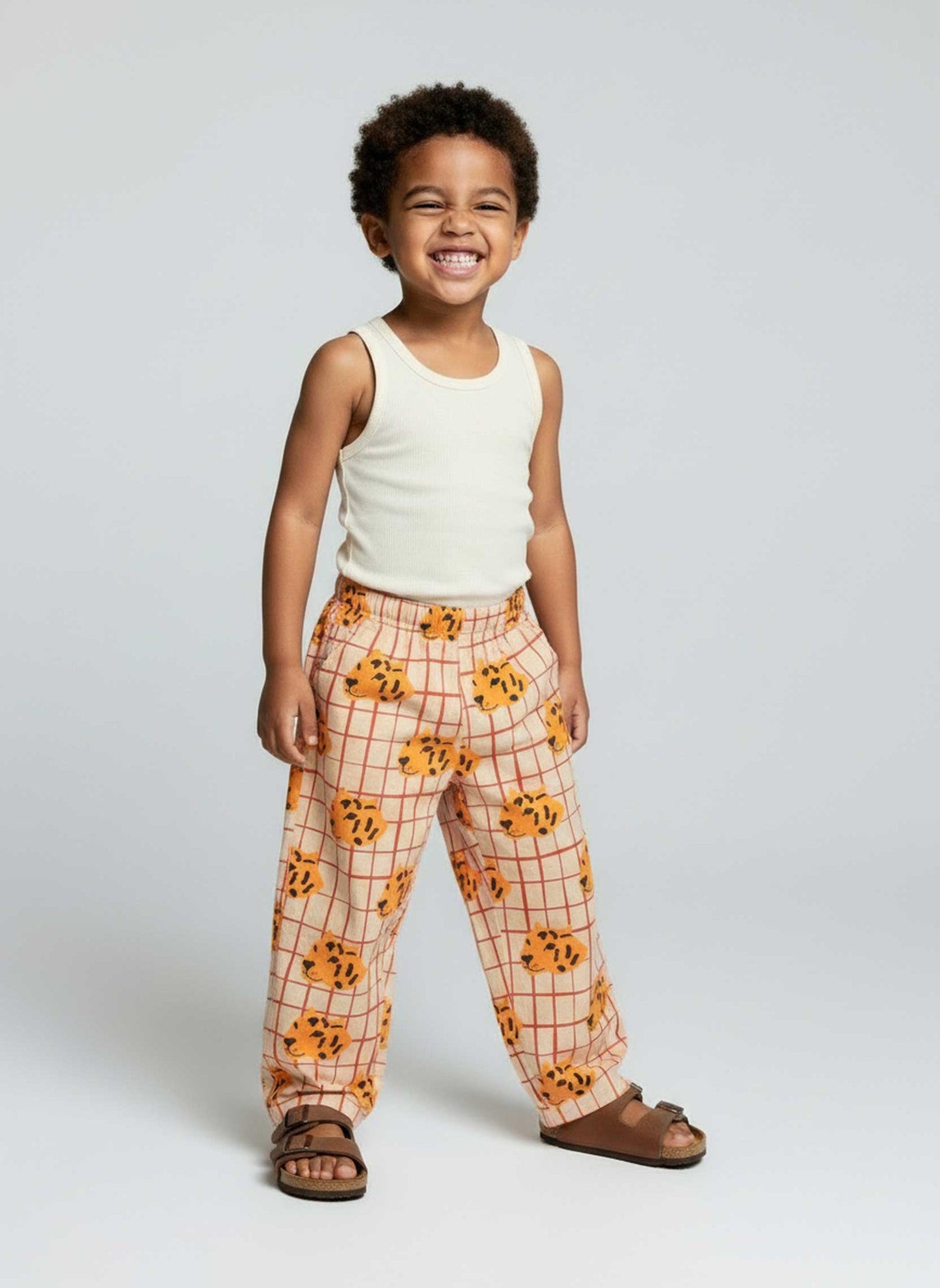 Pantalon Panthères Rose Beige & Orange