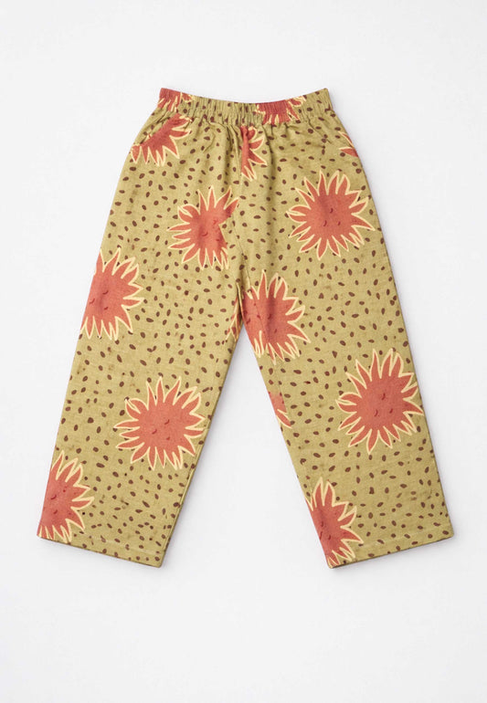 Pantalon Soleils Kaki Clair & Vieux Rose