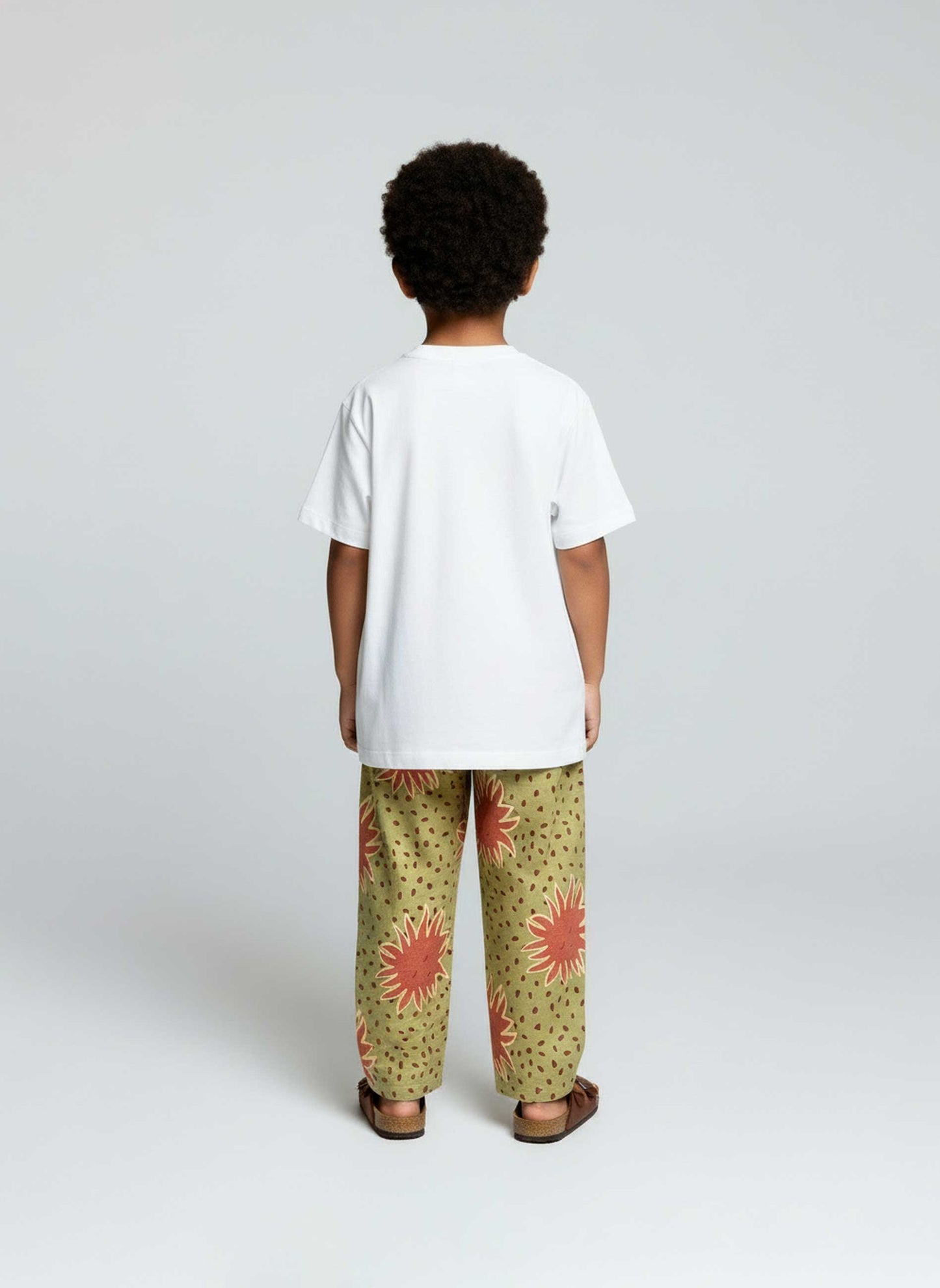 Pantalon Soleils Kaki Clair & Vieux Rose