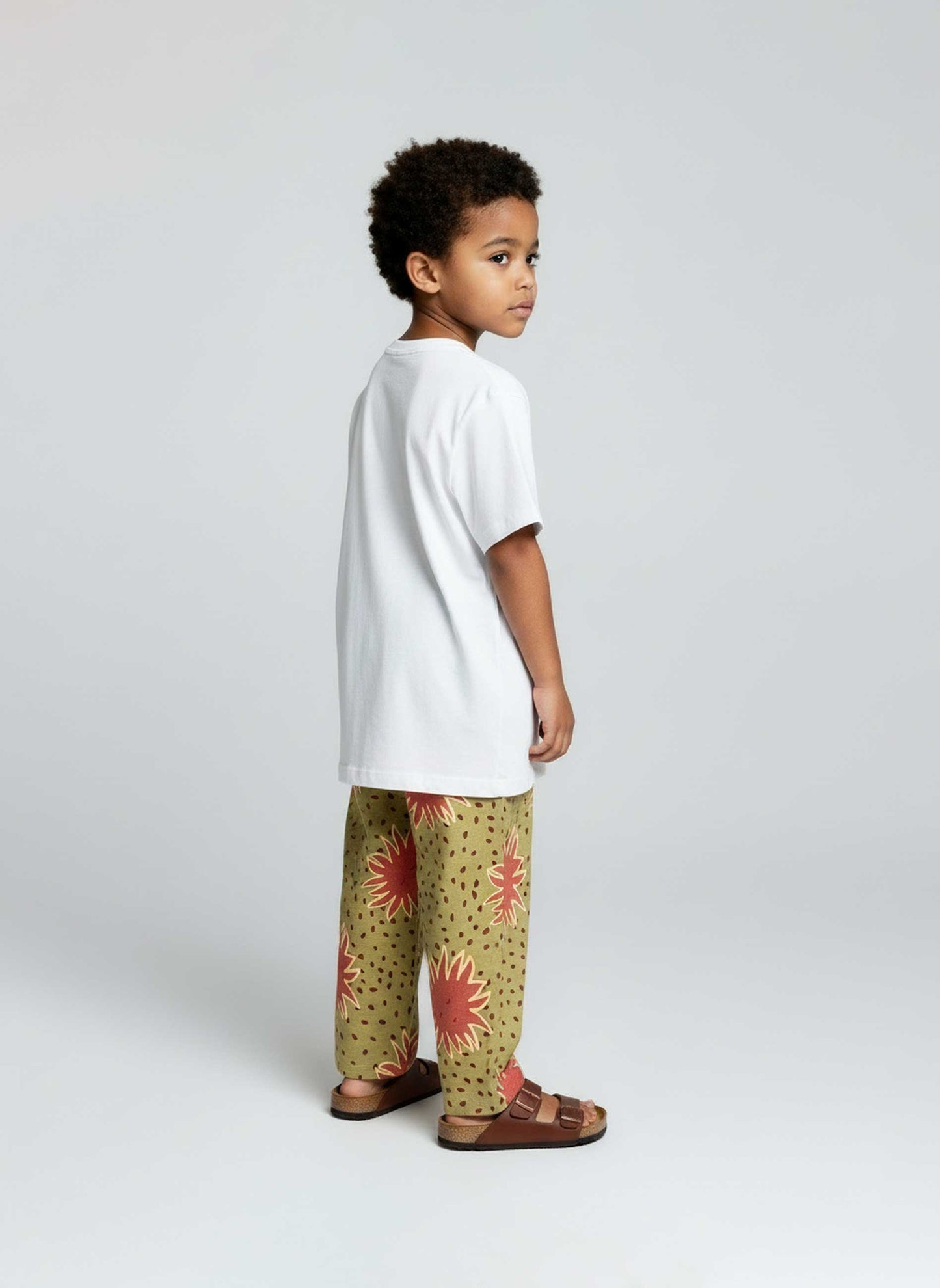 Pantalon Soleils Kaki Clair & Vieux Rose