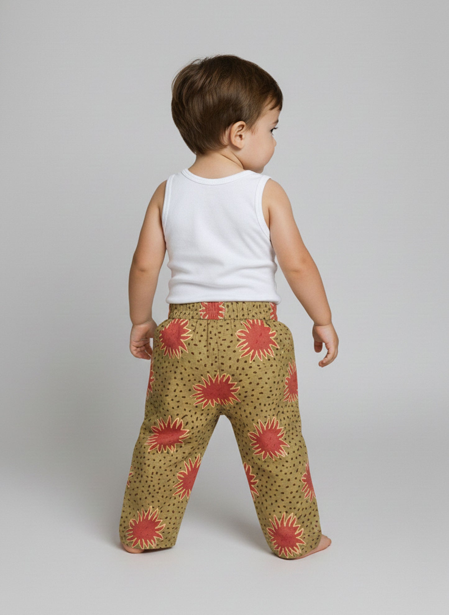 Pantalon Soleils Kaki Clair & Vieux Rose