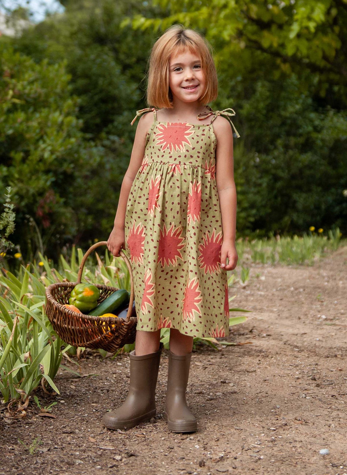 Robe Soleils Kaki Clair & Vieux Rose