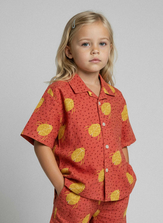 Chemise Scarabées Rouge Ocre