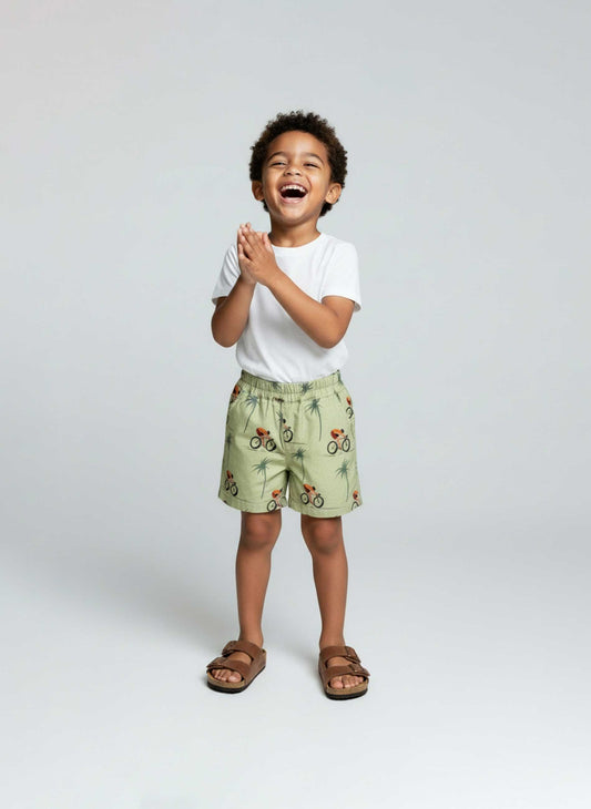 Short Cycliste Kaki Clair